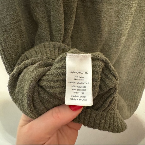 Barefoot Dreams CozyChic Ultra Lite Long Sleeved Dress in Olive S - Picture 3 of 11